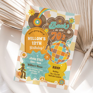 Groovy 70s Disco Birthday Invitation