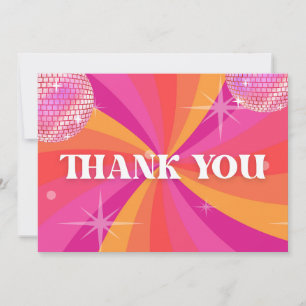 Groovy 70s Disco Party Thank You Card, SARA