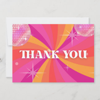Groovy 70s Disco Party Thank You Card, SARA Card