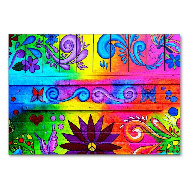 groovy 70's hippie table card (Front)