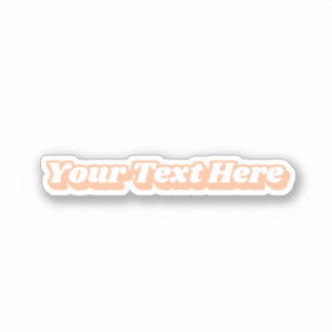 Groovy 70s Peach White Custom Text Slogan