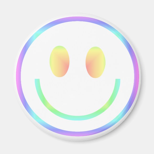 Groovy 70s Retro Happy Face Magnet (Front)
