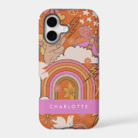 Groovy 70s Retro Hippie Peace Orange Bohemian