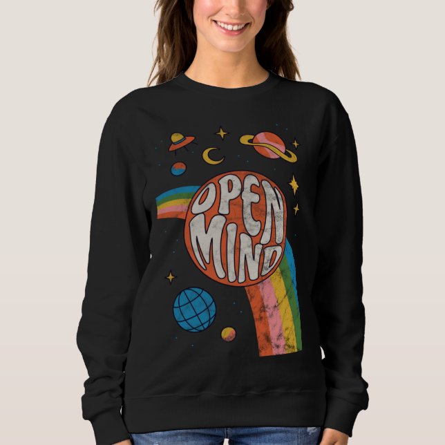 Groovy 70s Retro Hippie Vibes Rainbow Sweatshirt (Front)