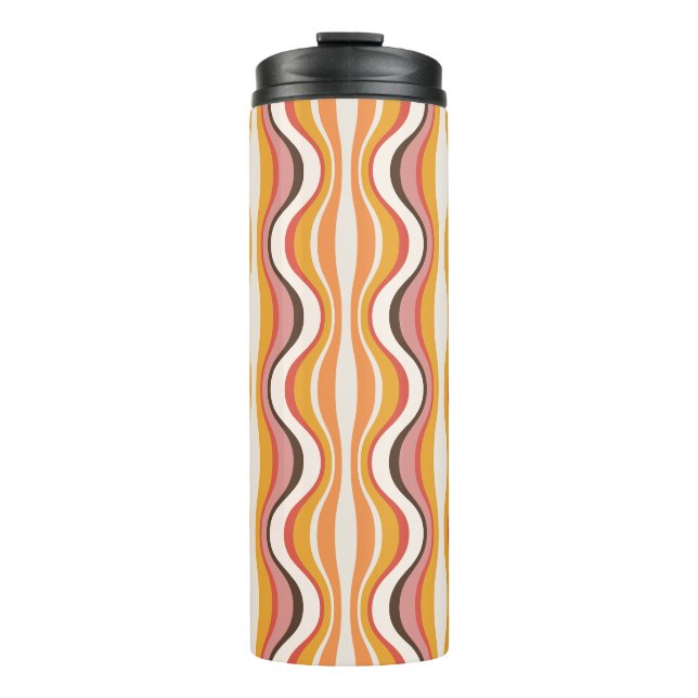 Groovy, 70s retro style patterned travel mug (Front)