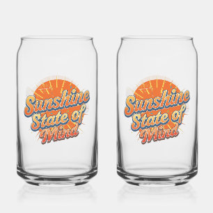 Groovy 70s Style Summer Sunset Can Glass