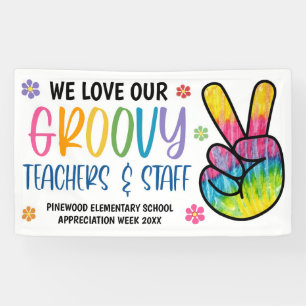 Groovy 70's Theme Teacher Appreciation Banner