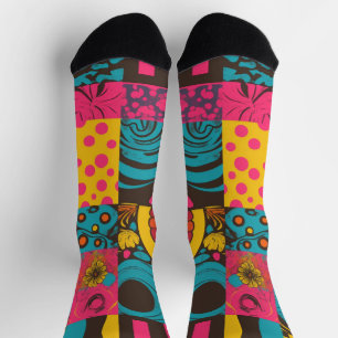 Groovy 70s Vibes Retro Pattern Socks