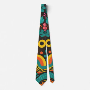 Groovy 70s Vibes Retro Pattern Tie