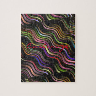 Groovy 70's wavy hippie psychedelic jigsaw puzzle