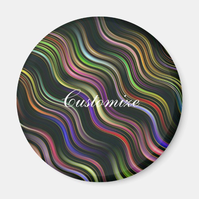 Groovy 70's wavy hippie psychedelic magnet (Front)