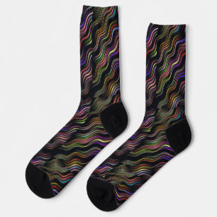 Groovy 70's wavy hippie psychedelic Thunder_Cove Socks