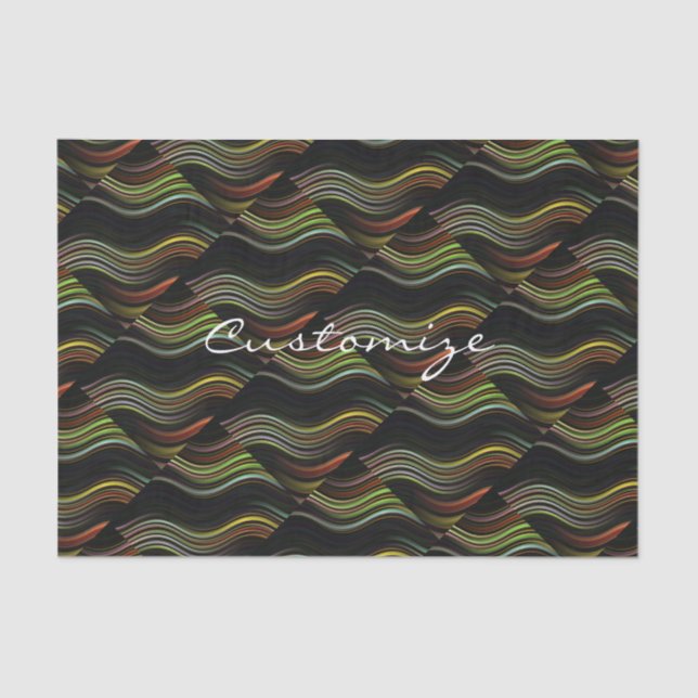 Groovy 70's wavy hippie psychedelic tissue paper (Front)