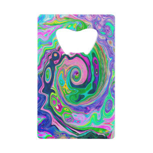 Groovy Abstract Aqua and Navy Lava Swirl