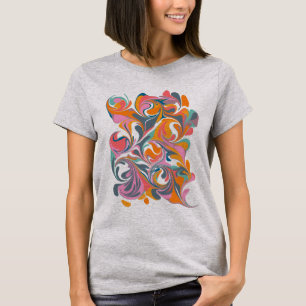 Groovy Abstract Colorful Marble Psychedelic Art T-Shirt