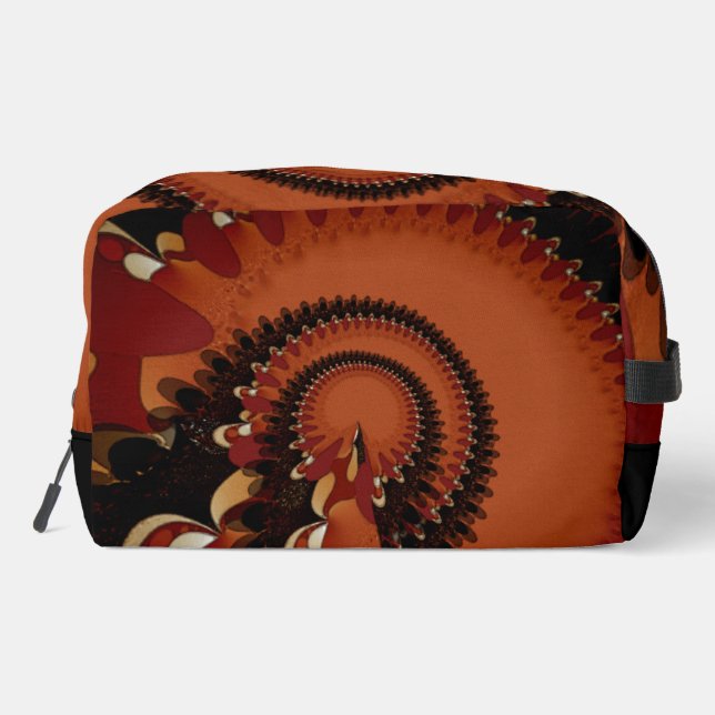 Groovy Abstract Earthy Colours Dopp Kit (Back)