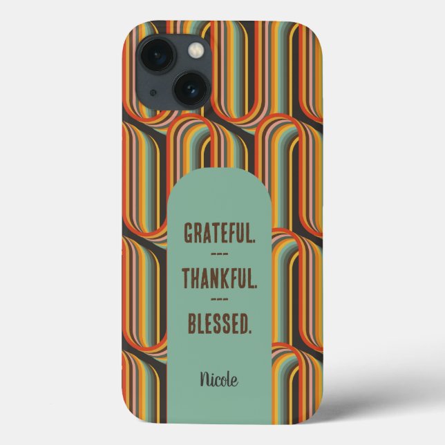 Groovy Abstract Grateful Thankful Blessed Case-Mate iPhone Case (Back)
