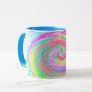 Groovy Abstract Pink and Blue Liquid Swirl Mug
