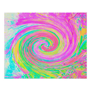 Groovy Abstract Pink and Blue Liquid Swirl Poster