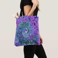 Groovy Abstract Retro Green and Purple Swirl