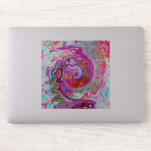 Groovy Abstract Retro Hot Pink and Blue Swirl