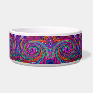 Groovy Abstract Retro Magenta Dark Rainbow Swirl