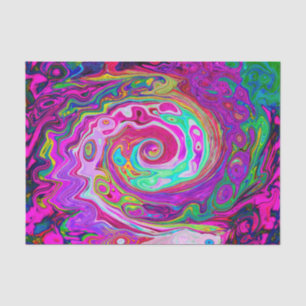 Groovy Abstract Retro Magenta Rainbow Swirl Tissue Paper