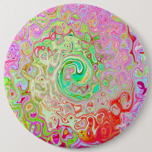 Groovy Abstract Retro Pastel Green Liquid Swirl 6 Cm Round Badge