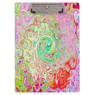 Groovy Abstract Retro Pastel Green Liquid Swirl Clipboard