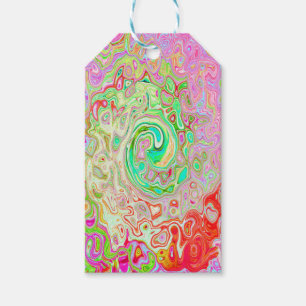 Groovy Abstract Retro Pastel Green Liquid Swirl Gift Tags
