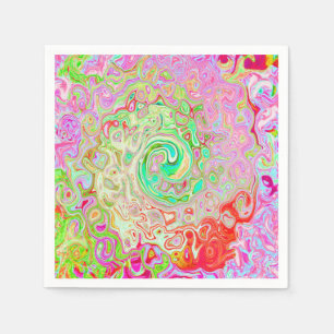 Groovy Abstract Retro Pastel Green Liquid Swirl Napkin