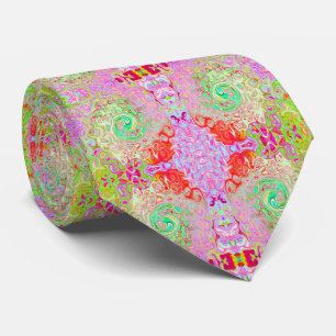 Groovy Abstract Retro Pastel Green Liquid Swirl Tie