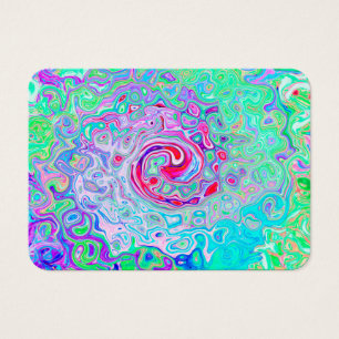 Groovy Abstract Retro Pink and Green Swirl