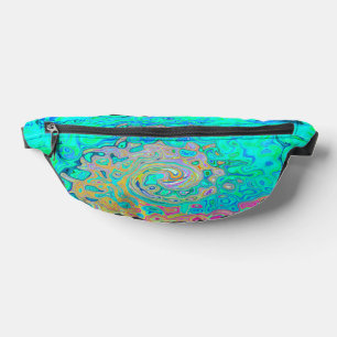 Groovy Abstract Retro Rainbow Liquid Swirl Bum Bags