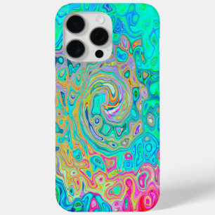 Groovy Abstract Retro Rainbow Liquid Swirl iPhone 15 Pro Max Case
