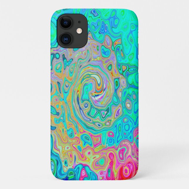 Groovy Abstract Retro Rainbow Liquid Swirl Case-Mate iPhone Case (Back)