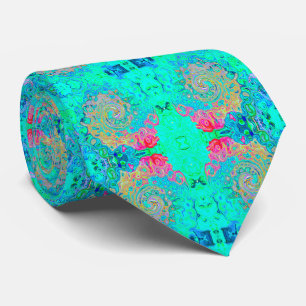 Groovy Abstract Retro Rainbow Liquid Swirl Tie