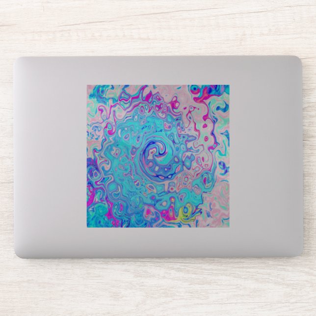 Groovy Abstract Retro Robin's Egg Blue Swirl (Computer)