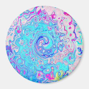 Groovy Abstract Retro Robin's Egg Blue Swirl Magnet