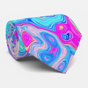 Groovy Abstract Retro Robin's Egg Blue Swirl Tie