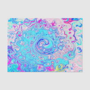 Groovy Abstract Retro Robin's Egg Blue Swirl Tissue Paper