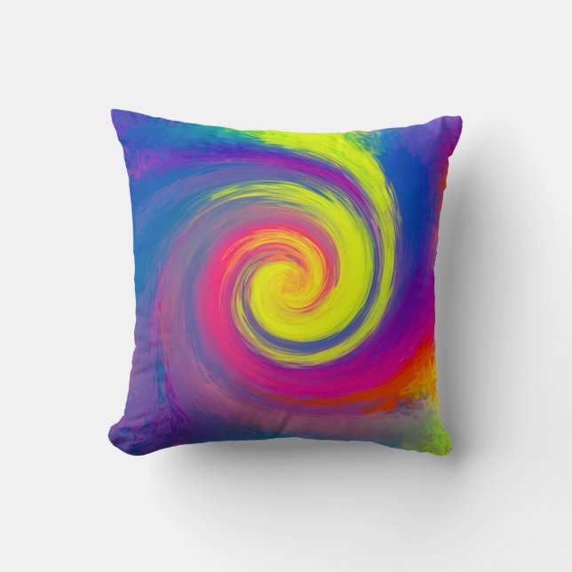 Groovy Abstract Spiral Swirl Cushion (Front)