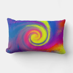 Groovy Abstract Spiral Swirl Lumbar Cushion