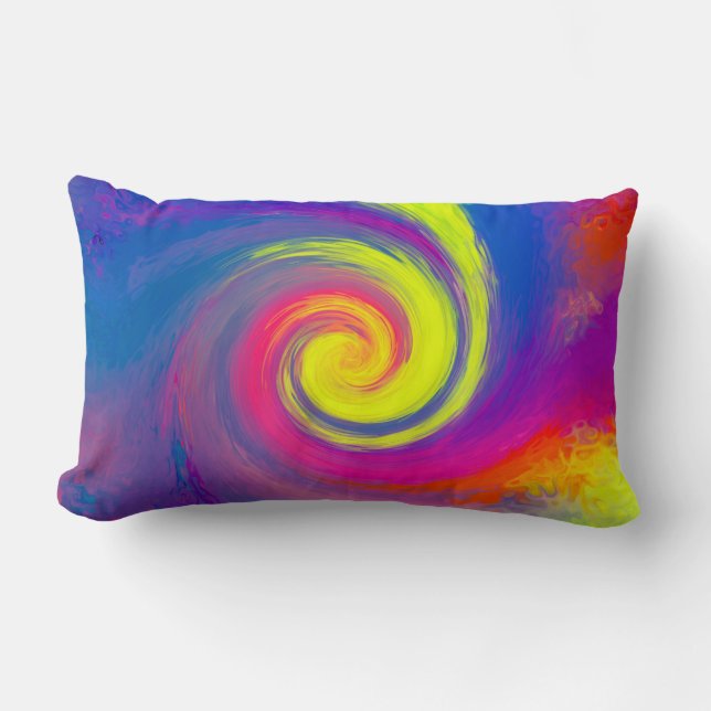 Groovy Abstract Spiral Swirl Lumbar Cushion (Front)