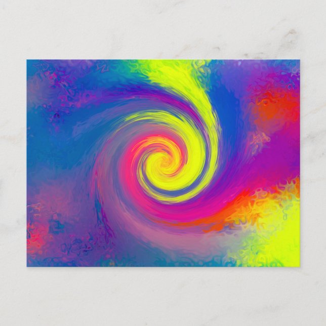 Groovy Abstract Spiral Swirl Postcard (Front)