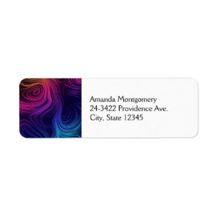 Groovy Abstract Swirls and Circles Cool Return Address Label