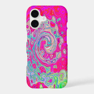 Groovy Abstract Teal Blue and Red Swirl