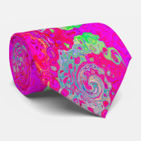 Groovy Abstract Teal Blue and Red Swirl
