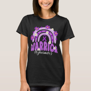 groovy alzheimers warrior rainbow flower T-Shirt
