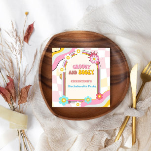 Groovy And Boozy  Bachelorette Party Decor 70'S  Napkin